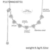 Wholesale Women's Titanium Steel Electroplated Geometric Heart And Eightpointed Star Pendant Necklace