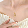 Wholesale Women's Titanium Steel Electroplated Geometric Imitation Pearl And White Seashell Pendant Clavicle Necklace Fashion Niche Jewelry