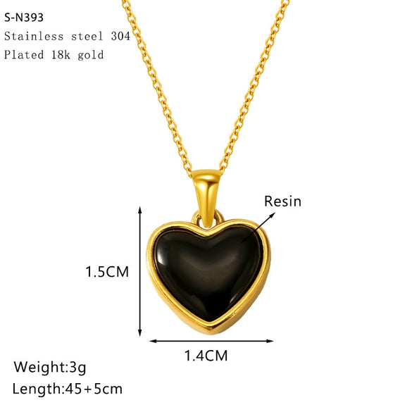 Wholesale Women's Titanium Steel Electroplated Heart Cross Chain Necklace