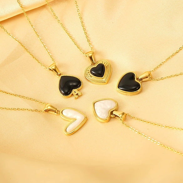 Wholesale Women's Titanium Steel Electroplated Heart Cross Chain Necklace