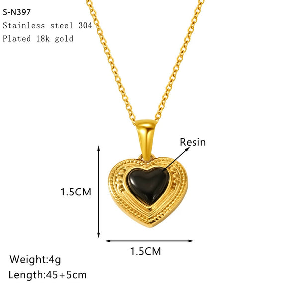 Wholesale Women's Titanium Steel Electroplated Heart Cross Chain Necklace
