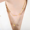 Wholesale Women's Titanium Steel Electroplated Heart Double Necklace Pendant Clavicle Chain Jewelry