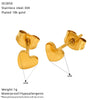 Wholesale Women's Titanium Steel Electroplated Heart Shape And Geometric Earrings With Simple Goldplated Small Star And Moon Design