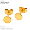 Wholesale Women's Titanium Steel Electroplated Heart Shape And Geometric Earrings With Simple Goldplated Small Star And Moon Design