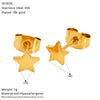 Wholesale Women's Titanium Steel Electroplated Heart Shape And Geometric Earrings With Simple Goldplated Small Star And Moon Design