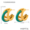 Wholesale Women's Titanium Steel Electroplated 18K Gold Oil Drop Cshaped Joker Geometry Earrings