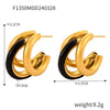 Wholesale Women's Titanium Steel Electroplated 18K Gold Oil Drop Cshaped Joker Geometry Earrings