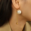 Wholesale Women's 316L Stainless Steel Electroplated Round Bead Chain Earrings