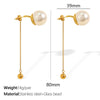 Wholesale Women's 316L Stainless Steel Electroplated Round Bead Chain Earrings