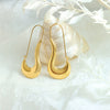 Wholesale Women's Titanium Steel Exotic Geometric Tick Shape Electroplated Earrings Jewelry
