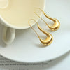 Wholesale Women's Titanium Steel Exotic Geometric Tick Shape Electroplated Earrings Jewelry
