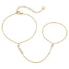 Wholesale Women's Titanium Steel Fashion Bracelet With Small Round Drilled Piece 18K Gold Plated Geometric Pattern Electroplated