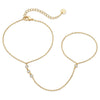Wholesale Women's Titanium Steel Fashion Bracelet With Small Round Drilled Piece 18K Gold Plated Geometric Pattern Electroplated