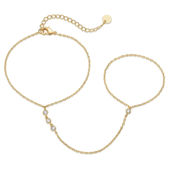 Wholesale Women's Titanium Steel Fashion Bracelet With Small Round Drilled Piece 18K Gold Plated Geometric Pattern Electroplated