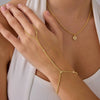 Wholesale Women's Titanium Steel Fashion Bracelet With Small Round Drilled Piece 18K Gold Plated Geometric Pattern Electroplated