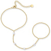 Wholesale Women's Titanium Steel Fashion Bracelet With Small Round Drilled Piece 18K Gold Plated Geometric Pattern Electroplated