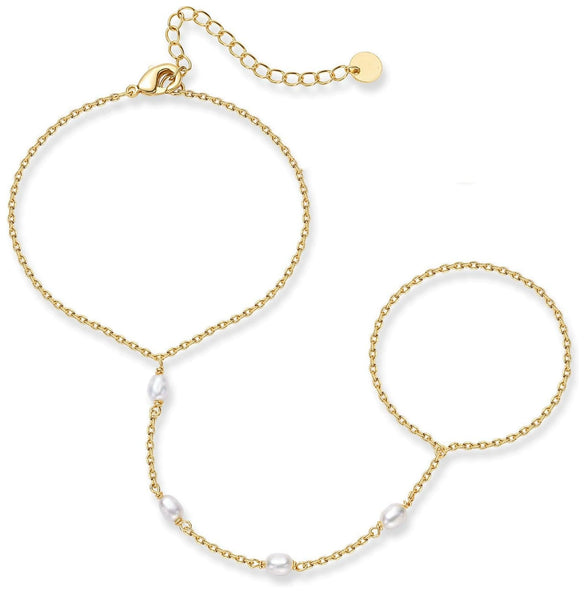Wholesale Women's Titanium Steel Fashion Bracelet With Small Round Drilled Piece 18K Gold Plated Geometric Pattern Electroplated