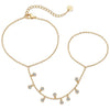 Wholesale Women's Titanium Steel Fashion Bracelet With Small Round Drilled Piece 18K Gold Plated Geometric Pattern Electroplated