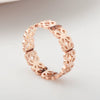 Wholesale Women's Titanium Steel Fashion Jewelry Ring With Hollow Flower And Cartoon Characters Design Rose Gold Plated