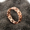 Wholesale Women's Titanium Steel Fashion Jewelry Ring With Hollow Flower And Cartoon Characters Design Rose Gold Plated