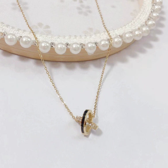 Wholesale Women's Titanium Steel Fashion Light Luxury Geometric Clavicle Chain Necklace With Polish Finish