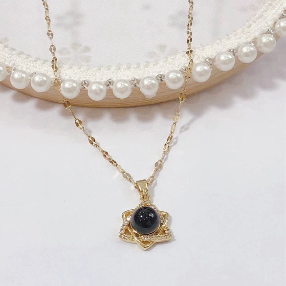 Wholesale Women's Titanium Steel Fashion Light Luxury Geometric Clavicle Chain Necklace With Polish Finish