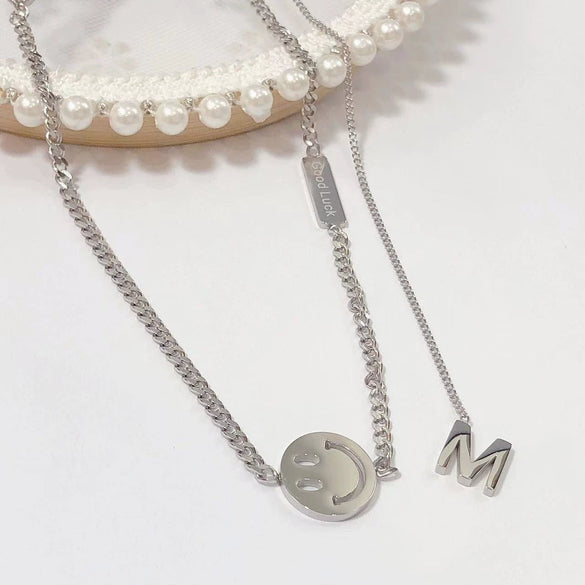 Wholesale Women's Titanium Steel Fashion Light Luxury Geometric Clavicle Chain Necklace With Polish Finish