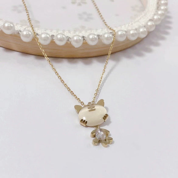 Wholesale Women's Titanium Steel Fashion Light Luxury Geometric Clavicle Chain Necklace With Polish Finish