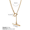 Wholesale Women's 316L Stainless Steel Fashion Ol Stacked Necklace With 18K Gold Electroplating