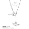 Wholesale Women's 316L Stainless Steel Fashion Ol Stacked Necklace With 18K Gold Electroplating