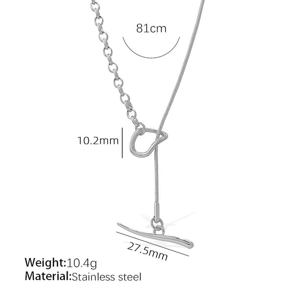 Wholesale Women's 316L Stainless Steel Fashion Ol Stacked Necklace With 18K Gold Electroplating