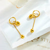 Wholesale Women's Titanium Steel Fashion Retro Niche Geometric Heart Fivepointed Star Pendant Round Earrings With Goldplated Chain Tassel Accessories