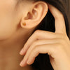 Wholesale Women's 316L Stainless Steel Fashionable Simple Retro Round Balls Electroplated Earrings