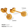 Wholesale Women's 316L Stainless Steel Fashionable Simple Retro Round Balls Electroplated Earrings