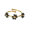 Wholesale Women's Titanium Steel Flower Beaded Ring With Electroplating Design