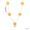 Wholesale Women's Titanium Steel Flower Jewelry Suit With Clover And Plum Blossom Laser Design Electroplated