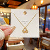 Wholesale Women's Titanium Steel Flower Pendant Necklace With Zirconia Inlay And Oshaped Chain Light Luxury Design