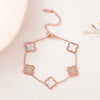 Wholesale Women's Titanium Steel Four Leaf Clover Diamond Bracelet With 18K Rose Gold Non Fading Finish