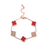 Wholesale Women's Titanium Steel Four Leaf Clover Diamond Bracelet With 18K Rose Gold Non Fading Finish