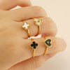 Wholesale Women's Titanium Steel Fourleaf Clover And Heart Love Ring Fashionable Electroplated