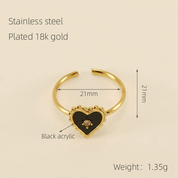 Wholesale Women's Titanium Steel Fourleaf Clover And Heart Love Ring Fashionable Electroplated