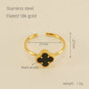 Wholesale Women's Titanium Steel Fourleaf Clover And Heart Love Ring Fashionable Electroplated