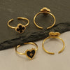 Wholesale Women's Titanium Steel Fourleaf Clover And Heart Love Ring Fashionable Electroplated