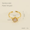 Wholesale Women's Titanium Steel Fourleaf Clover And Heart Love Ring Fashionable Electroplated