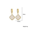 Wholesale Women's Titanium Steel Fourleaf Clover Earrings With Electroplating Treatment