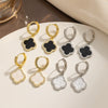 Wholesale Women's Titanium Steel Fourleaf Clover Earrings With Electroplating Treatment