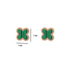Wholesale Women's Titanium Steel Fourleaf Clover Electroplated Elegant Earrings