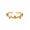 Wholesale Women's Titanium Steel French Retro Ring With Geometric Design And Diamond