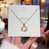 Wholesale Women's Titanium Steel Fresh Flower Pendant Necklace With Mixed Gem Micro Inlay Ochain