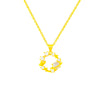 Wholesale Women's Titanium Steel Fresh Flower Pendant Necklace With Mixed Gem Micro Inlay Ochain